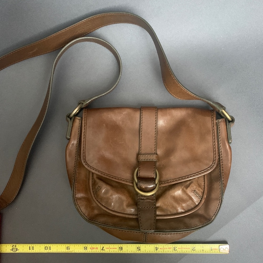 Cole Haan crossbody bag brown leather semishiny